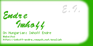 endre imhoff business card